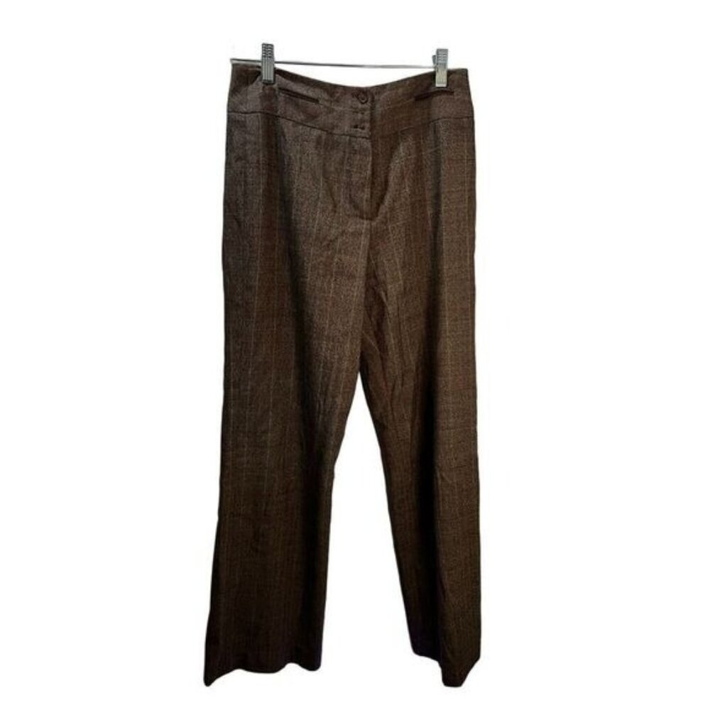 Womens Brown Herringbone High Waisted Trousers‎ Size 6